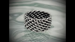 Weaving a 16 strand fine silver ring  Flatwearable Artisan Jewelry [upl. by Ingamar]