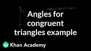 Figuring out all the angles for congruent triangles example  Congruence  Geometry  Khan Academy [upl. by Ynittirb]