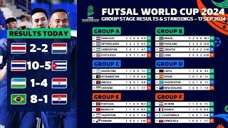 MATCHDAY 2 FIFA FUTSAL WORLD CUP 2024 Results amp Standings Table  FIFA world cup result football [upl. by Rosalba]