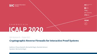 D3C — Cryptographic Reverse Firewalls for Interactive Proof Systems [upl. by Anawad]