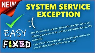 System Service Exception Windows 10  How to Fix Your PC ran into a Problem and need to restart [upl. by Beekman613]