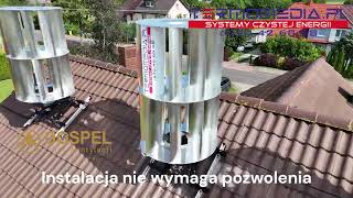 Realizacja instalacji Hybrydowa 3 x Turbina Wiatrowa Dragon 500 od Dospel by Termomedia [upl. by Linad271]