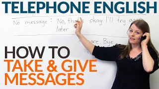 Telephone English How to take or give a message [upl. by Llerol634]