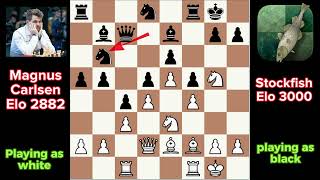 Magnus Carlsen vs Stockfish chess game 89 [upl. by Rednal]