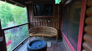 Deck on our Cabin River Retreat in the Smokey Mountains Tennessee [upl. by Akehsyt964]