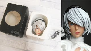 Super Duck SET026 16 Nier Automata 2b Head Sculpt Carved Model For Hot Toys Action Figure nier [upl. by Bullion965]