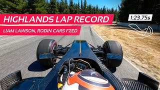 Liam Lawson Smashes Highlands Racetrack Lap Record Rodin FZED [upl. by Jenks]