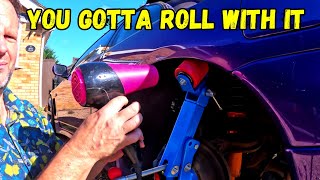 ROLLING FENDERS ON MY 300ZX TWIN TURBO AND FITTING HALFORDS AIR INTAKE FILTERS [upl. by Kori680]