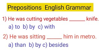 Prepositions English Grammar  Top 20 Questions [upl. by Parsifal]