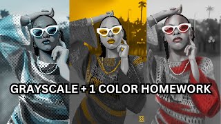 Grayscale  1 color homework  Basics of Digital Painting [upl. by Anabella]