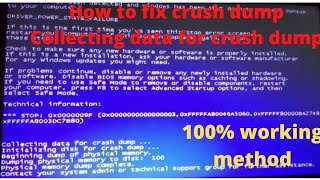 How to fix crash dump  collecting data for crash dump windows 7 fix  blue screen 0x0000009F [upl. by Lamrej]