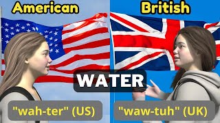 American and British Accents Compared 120 Words with Different Pronunciations💡 [upl. by Hare]