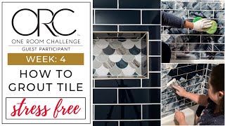 HOW TO GROUT AROUND A TUB  HOW TO GROUT TILE  STRESS FREE BEGINNER GUIDE AND TIPS [upl. by Wentworth]