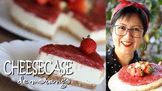 CHEESECAKE DE MORANGO  SEM FORNO  DIKA DA NAKA [upl. by Nyrraf]