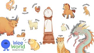 Hickory Dickory Dock Kids Song with Chinese Zodiac Animals [upl. by Buffo]