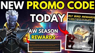 NEW PROMO CODE amp AW SEASON REWARDS TODAY  MARVEL CONTEST OF CHAMPIONS [upl. by Gerdeen]