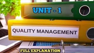 Quality Management Aktu ✓Unit 1 Full Explanation qualitymanagement aktu smartengineerbabu [upl. by Erreip]