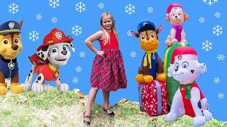 PAW PATROL and PJ MASKS HUNT Assistant Searches Christmas Town For Rubble [upl. by Diannne]