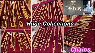 Huge Chain necklace collections from Tanishq  Chain designs  Chain necklaces  Chains  Hyderabad [upl. by Yrohcaz]