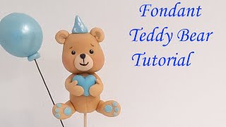 How to Make Fondant Teddy Bear Cake Topper Video Tutorial [upl. by Finn]