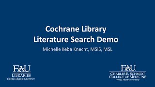 Cochrane Library Literature Search Demo [upl. by Spense961]