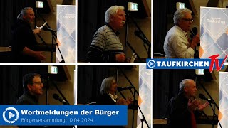 Bürgerversammlung 2024  Wortmeldungen der Bürger [upl. by Nnauol]