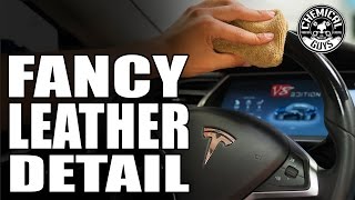 How To Clean And Condition Leather  Tesla V8 Edition  Chemical Guys Car Care [upl. by Hsakaa]