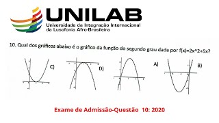 Questão 10  exame de Matemática  2020  UNILAB RESOLUÇÃO [upl. by Ahsaetal]