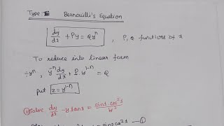 Bernoullis equations  first order ODE  Differential equations  SM23B  Tamil [upl. by Asyle]