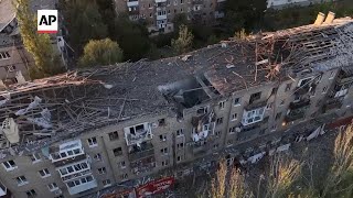 Residential buildings heavily damaged after deadly Russian airstrike in Kramatorsk [upl. by Tad]