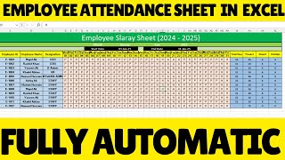 Fully Automated 🔥 Attendance Sheet  Attendance Sheet in Excel  MS Excel [upl. by Odlonra]