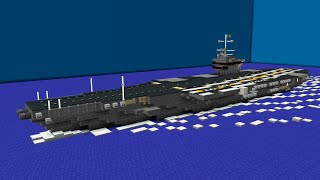 Minecraft USS Kitty Hawk CV63  15 Scale Kitty Hawk Class Supercarrier Tutorial [upl. by Eyaj960]