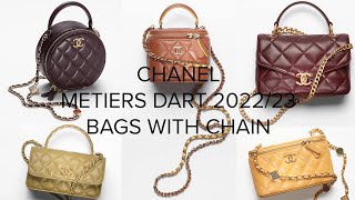 CHANEL METIERS DART COLLECTION 202223 ❤️ CHANEL HANDBAGS WITH CHAIN [upl. by Robi]