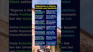 Eigenheim vs Mieten Vor und Nachteile [upl. by Eadith]