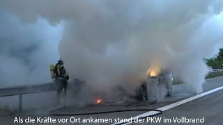 BMW brennt auf der A1 lichterloh [upl. by Seidule]