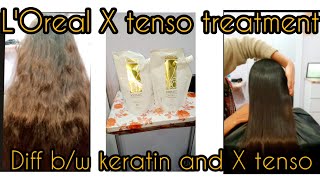 Difference between Keratin and LOreal X tenso hair treatmentX tenso ghar pr krny ka tareekahairs [upl. by Sel]