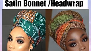 How to make Satin Bonnet Headwrap  MOST COMFORTABLE ADJUSTABLE BONNET  Two different methods [upl. by Jehovah]