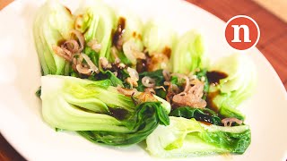 Baby Pak Choi with Oyster Sauce  Chinese Blanched Vegetables Nyonya Cooking [upl. by Rech]