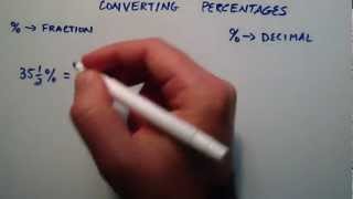 How to Convert a Percentage Into a Fraction or Decimal  Intermediate Algebra  Lesson 14 [upl. by Hurwitz]