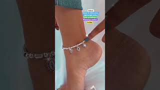 New designer green amp white stone lightweight silver anklet with 70 discount jewellery ytshorts [upl. by Yrgoerg]