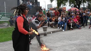 Show de payasos chistosos con fuego Los Kanitas Show en la Macro 29Abr2018 [upl. by Nehepts]