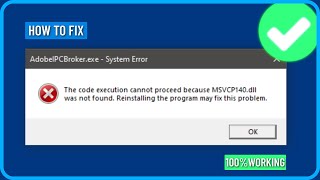 How to Fix MSVCP140dll Is Missing or Was Not Found in Windows 111087 [upl. by Philemol907]