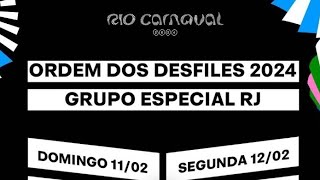 Sorteio da ordem dos desfiles do Grupo Especial do Rio para o Carnaval 2024 [upl. by Uyr927]