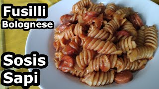 Resep fusilli bolognese dengan sosis sapi [upl. by Oiliruam619]