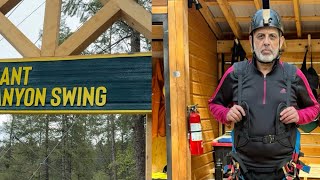 Giant Canyon Swing Experience at Golden BC [upl. by Amlev587]