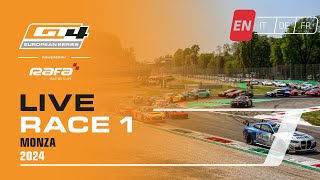 LIVE I Race 1 I Monza I GT4 European Series Powered by RAFA Racing Club 2024 English [upl. by Merritt]