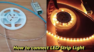 How to connect LED Strip Light  strip light ka connection kaise kare about strip light [upl. by Aihsia]