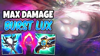 THE BEST LUX SEASON 14 ONESHOT BUILD amp RUNES  Full AP Lux Gameplay S14  League of Legends [upl. by Lleuqar]