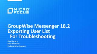 GroupWise Messenger User Export [upl. by Keldah]