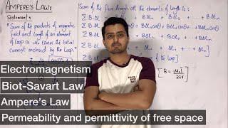 Ampere’s law  Biot Savart Law  permeability and permittivity of free space  Electromagnetism [upl. by Sandstrom]